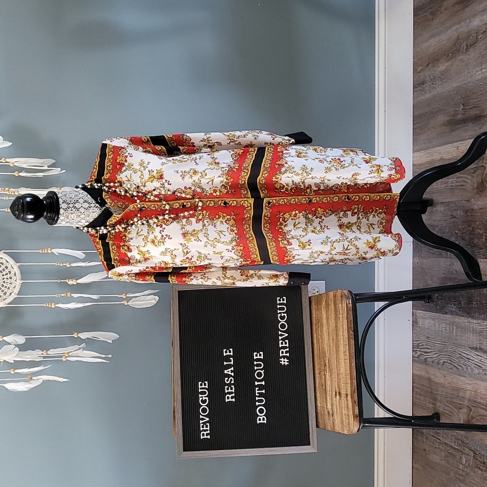 Boho Button Front Tunic Blouse - image 1